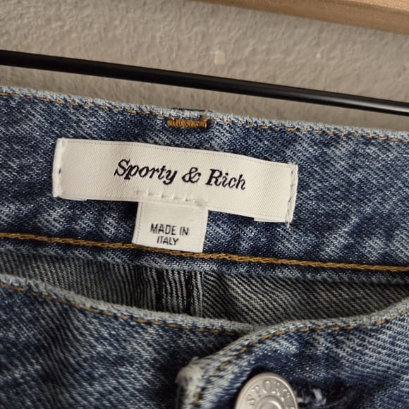 Sporty & Rich Vintage Fit Straight Leg Denim in Medium Blue size 28 NWT - Picture 9 of 15